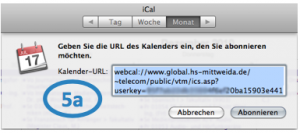 Dialog in iCal